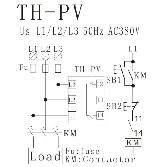 Under and over voltage. phase sequence, phase unbalance, Phase failure