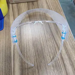 Protective face shield oil-proof plastic eyeglasses holder frame anti-fog face cover transparent  in stock