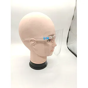 Protective face shield oil-proof plastic eyeglasses holder frame anti-fog face cover transparent  in stock