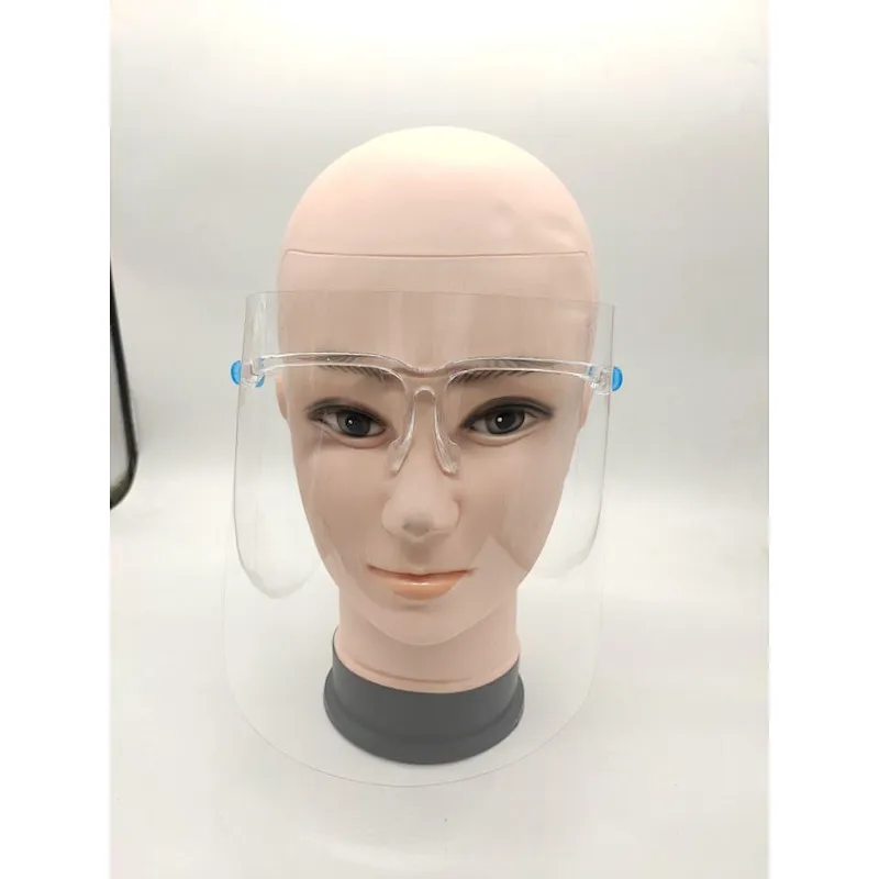 Manufacture anti-sputum anti-splash isolation protective glass frame face shield dust-proof  protective face screen