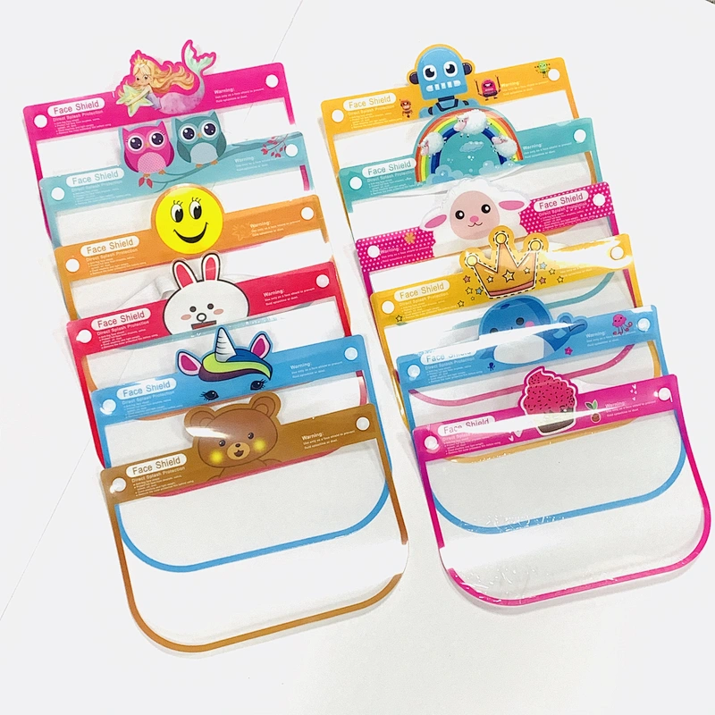 factory wholesale kids protective face shield full face kawaii cartoon custom pattern disposable face shields