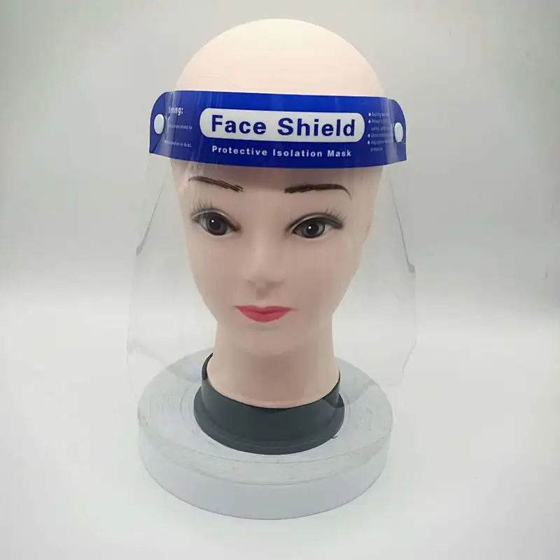 Factory stock Face shield protective customized PET double clear disposable face cover screen anti-fog anti-droplet splash