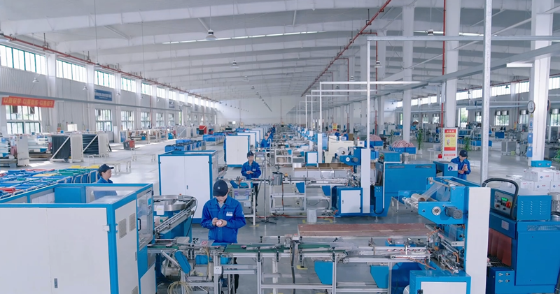 Panoramic view of fully automated production line