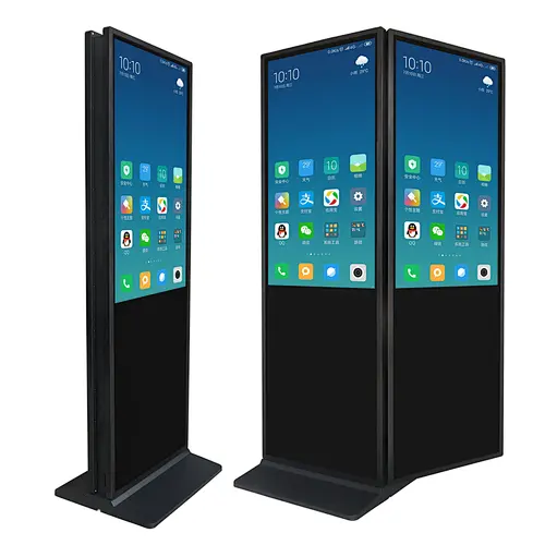 Dual screen floor standing advertisng kiosk