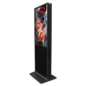 Dual screen floor standing advertisng kiosk