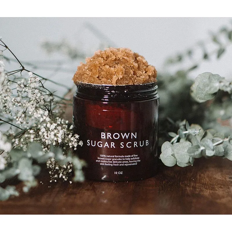 100% Organic Exfoliating Whitening Brown Sugar Body Scrub Private Label
