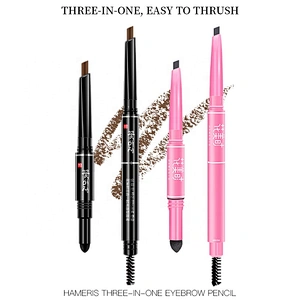 Custom Private Label 3 in One Automatic Eyebrow Pencil Waterproof Long Lasting Eyebrow Pencil With Brush