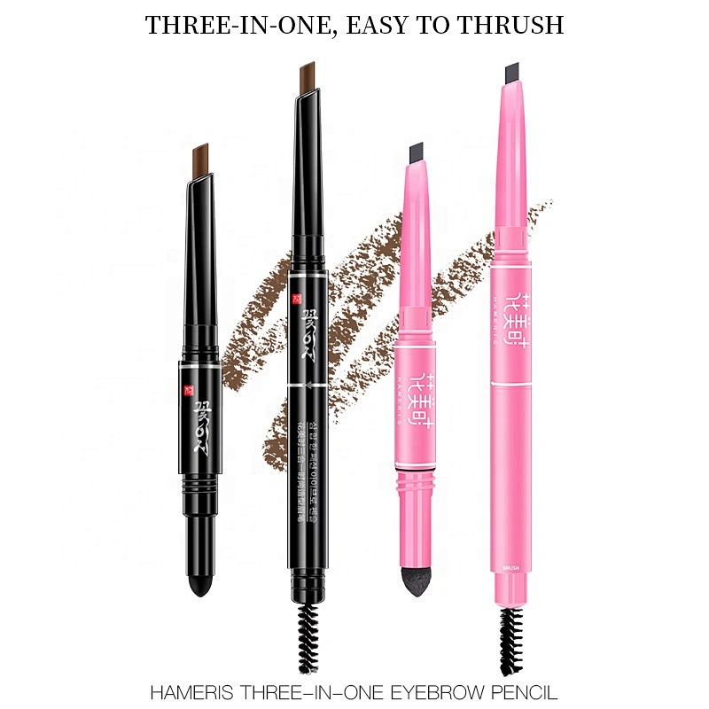 Custom Private Label 3 in One Automatic Eyebrow Pencil Waterproof Long Lasting Eyebrow Pencil With Brush