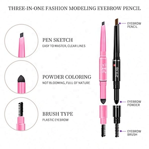 Direct Factory Price Custom 3 in 1 Waterproof Private Label Eyebrow Pencil With Brush