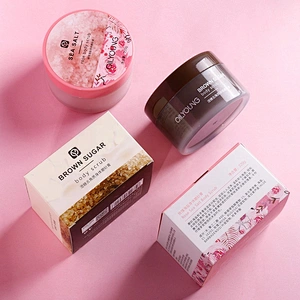 custom your logo rose sea salt body face skin whitening exfoliating scrub natural