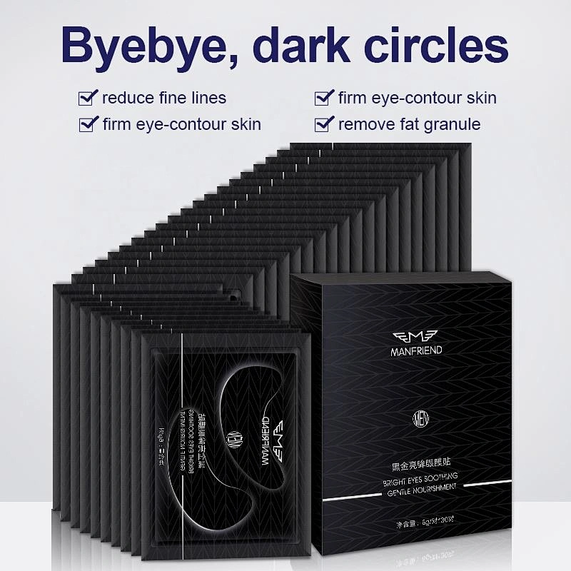 Private Label Wholesale Dark Circles Remover Collagen Under Eye Pad Mask Gel Adhesive Eye Patch For Men