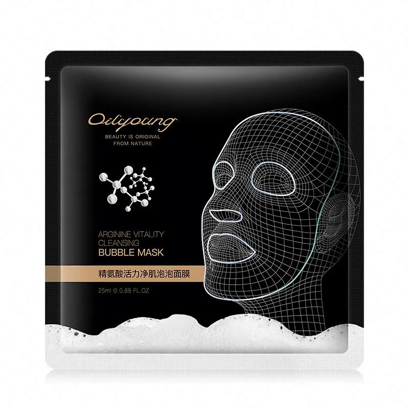 Private Label Black Charcold Detoxifying Moisturizing Cleansing Sheet Bubble Mask