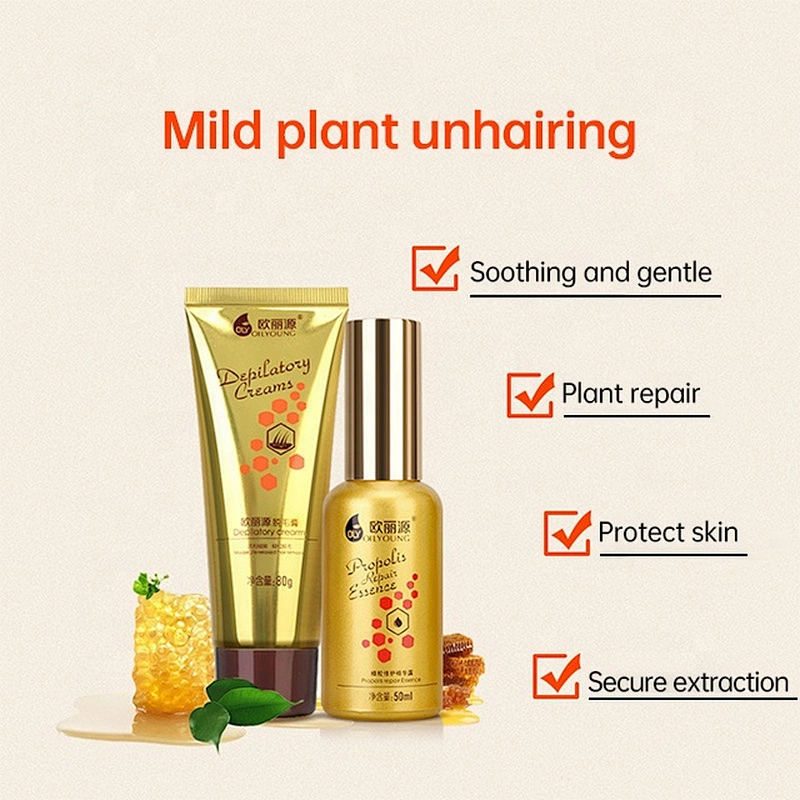 Natural organic honey hair removal cream +repair essence permanent depilatory cream