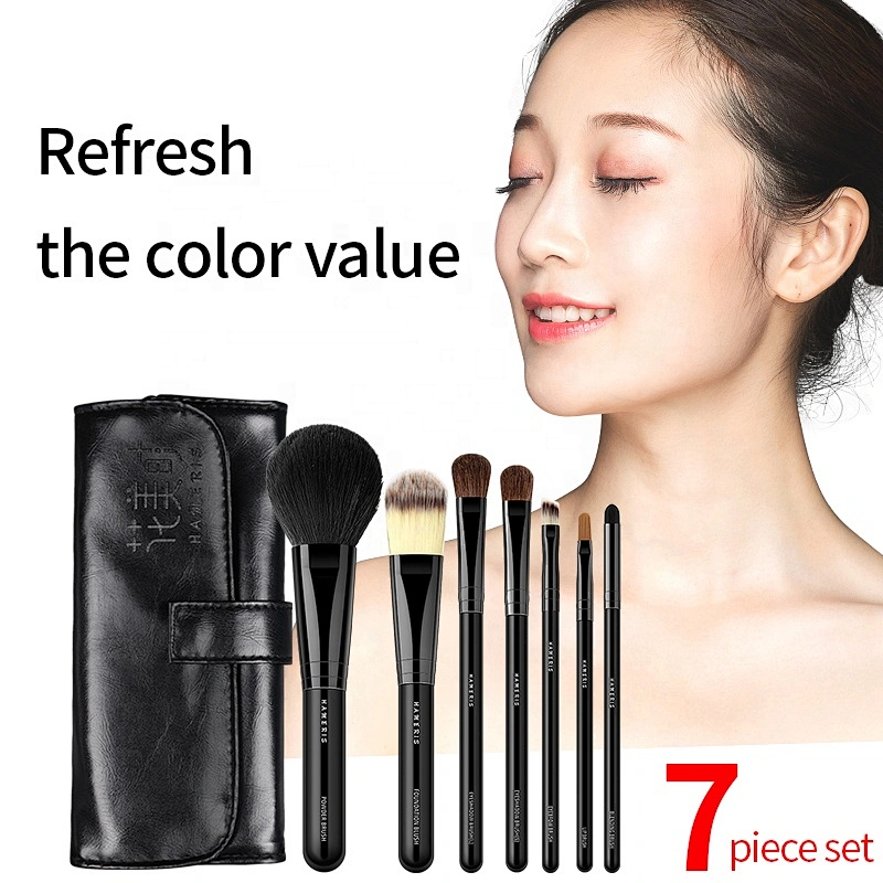 Custom logo 7pcs Makeup Brushes Set Private Label Cosmetics Beauty Foundation Powder Blush Contour Sector Make up Brush Kit