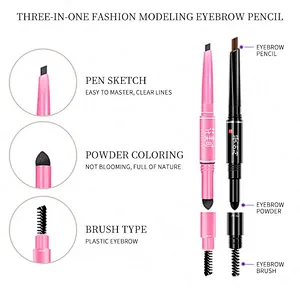 Direct Factory Price Custom 3 in 1 Waterproof Private Label Eyebrow Pencil With Brush