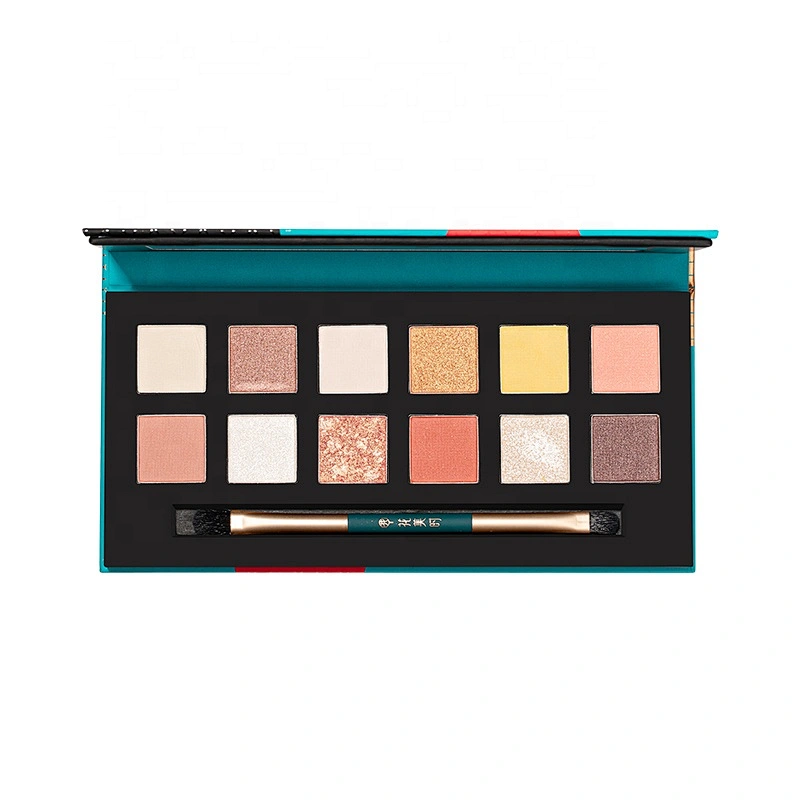 high pigment best 12 colors shining eyeshadow palette custom your own logo big eye shadow palette