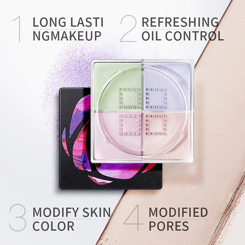 Private Label Oil Control Face Makeup Setting Loose Powder With Puff Waterproof Face Whitening  Powder