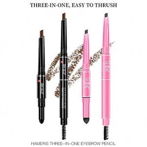 Hot Selling High Quality Custom OEM ODM 3 in 1 Waterproof Eyebrow Pencil With Brush