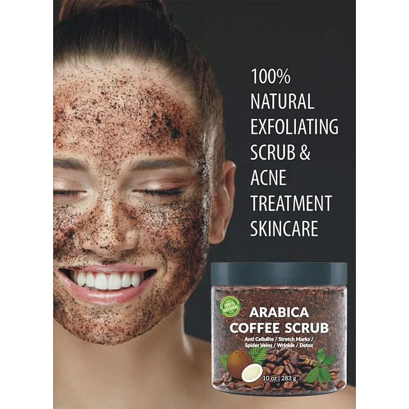 100% Natural Anti Cellulite and Stretch Mark Exfoliating Remove Dead Skin Arabica Coffee Body Scrub Private Label