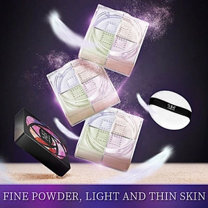 Private Label Oil Control Face Makeup Setting Loose Powder With Puff Waterproof Face Whitening  Powder