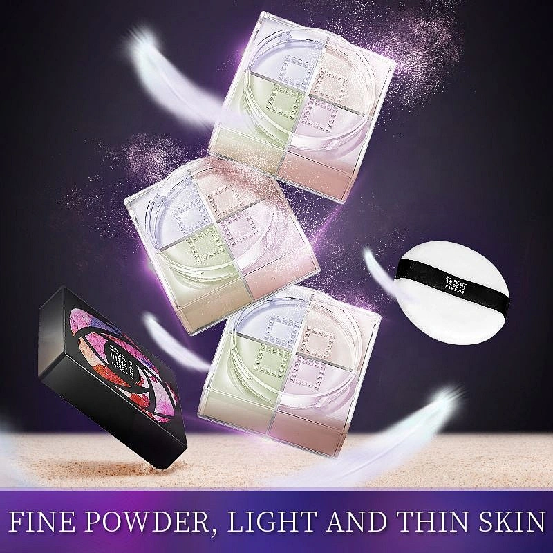 Private Label Oil Control Face Makeup Setting Loose Powder With Puff Waterproof Face Whitening  Powder