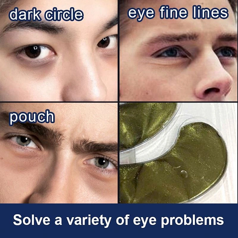 Private Label Wholesale Dark Circles Remover Collagen Under Eye Pad Mask Gel Adhesive Eye Patch For Men
