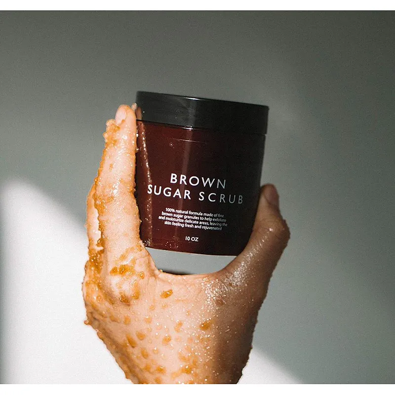 100% Organic Exfoliating Whitening Brown Sugar Body Scrub Private Label