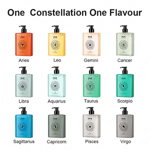 OEM Private Label Custom Mens Designer 12 Constellations Bath Wholesale Bulk Body Wash Shower Gel