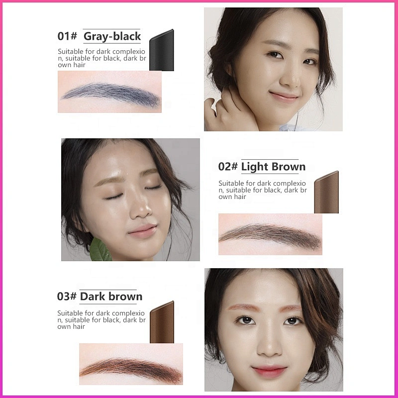 Custom Private Label 3 in One Automatic Eyebrow Pencil Waterproof Long Lasting Eyebrow Pencil With Brush