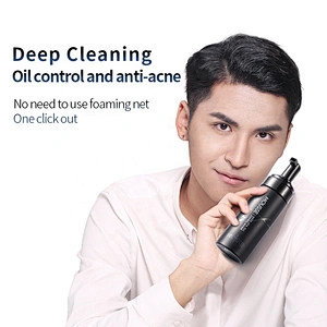 Men Private Label Skin Care Gentle Amino Acid Deep Cleaning Face Wash Mousse Facial Foam Cleanser