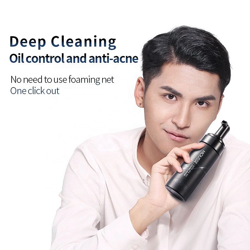 Men Private Label Skin Care Gentle Amino Acid Deep Cleaning Face Wash Mousse Facial Foam Cleanser