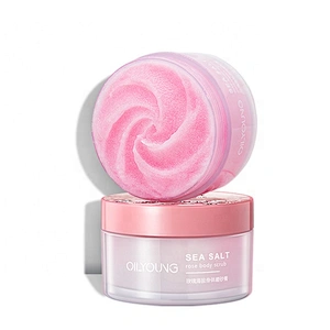 custom your logo rose sea salt body face skin whitening exfoliating scrub natural