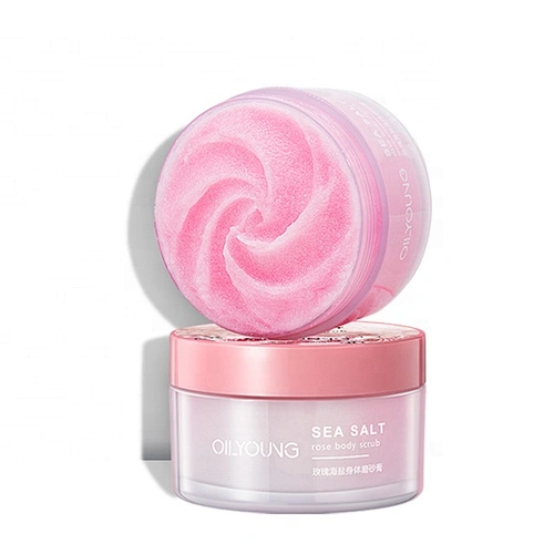 custom your logo rose sea salt body face skin whitening exfoliating scrub natural