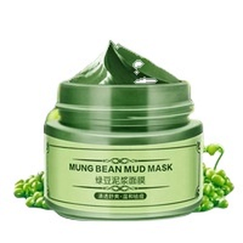 Best Private Label Beauty Skincare Anti Acne Green Mung Bean Face Mud Mask Clay Mask