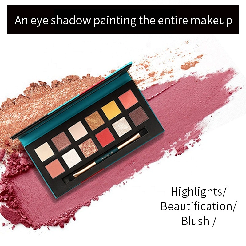 high pigment best 12 colors shining eyeshadow palette custom your own logo big eye shadow palette