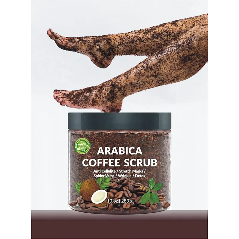100% Natural Anti Cellulite and Stretch Mark Exfoliating Remove Dead Skin Arabica Coffee Body Scrub Private Label