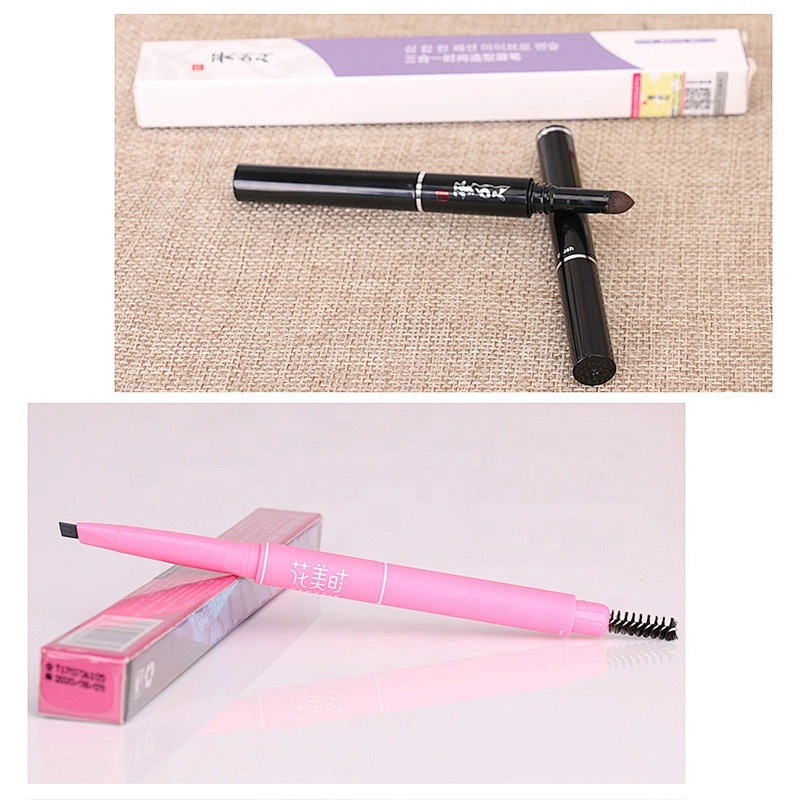 Custom Private Label 3 in One Automatic Eyebrow Pencil Waterproof Long Lasting Eyebrow Pencil With Brush