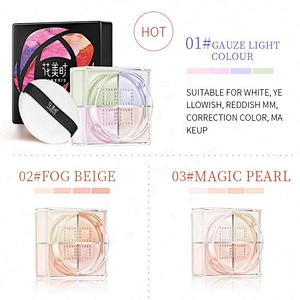 Private Label Oil Control Face Makeup Setting Loose Powder With Puff Waterproof Face Whitening  Powder