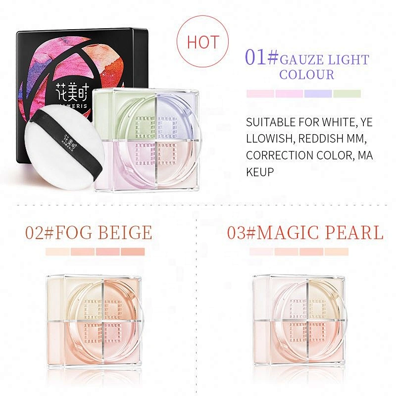 Private Label Oil Control Face Makeup Setting Loose Powder With Puff Waterproof Face Whitening  Powder