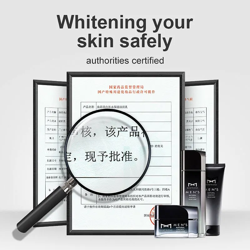 Latest Luxury Mens Face Beauty Cosmetic Rejuvenating Whitening Private Label Skincare Set