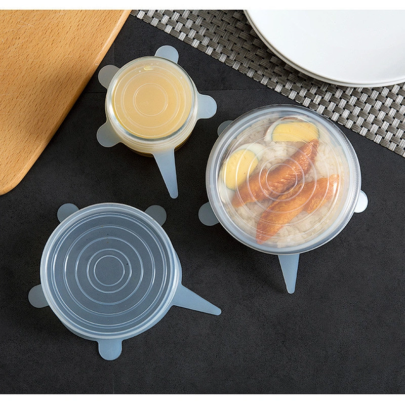 Kitchenware Soft 6pcs Silicon rubber Lid stretch set for bowl