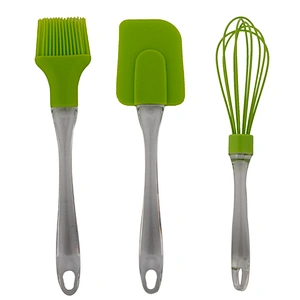 wholesale kitchen curved heat resistant baking silicone spatula cooking tools set with plastic handle