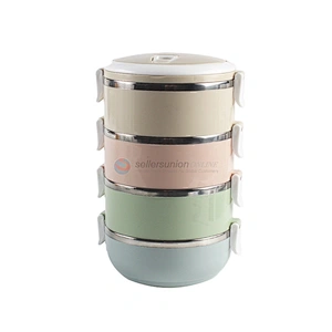 Hot Sale Portable Stackable 201 Stainless Steel Pp Multi Layer Lunch Box Food Containers With Handle