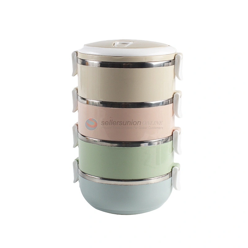 Hot Sale Portable Stackable 201 Stainless Steel Pp Multi Layer Lunch Box Food Containers With Handle
