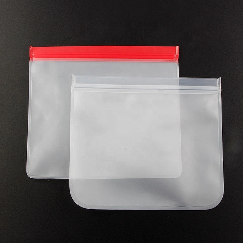 Square flat type PEVA leakproof reusable freezer compressed folding food storage bags for kitchen