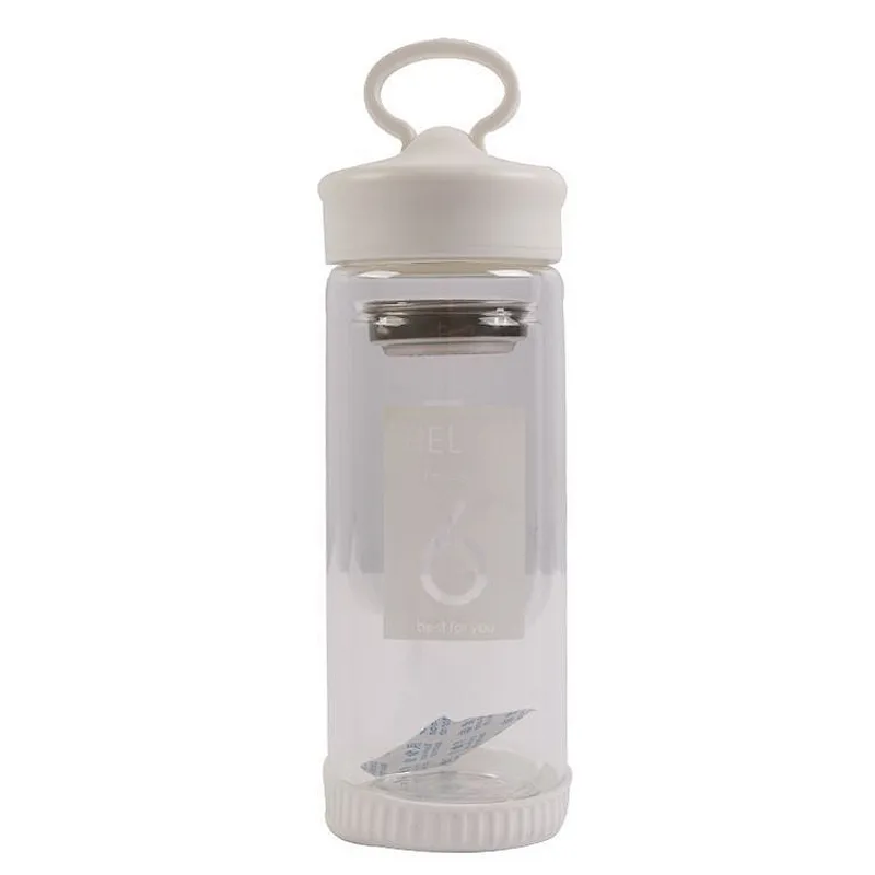 Household 300ml best selling portable clear glass tea mug with strainer