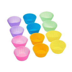 Union Source 12pcs Home made cup shape baking silicone cake mould