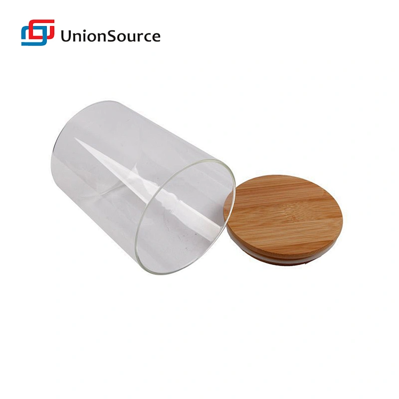 kitchen wholesale glass jars air tight spice food storage container with bamboo lid