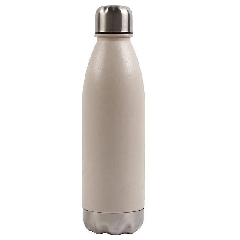 Eco Friendly 750ML Cola Shaped Portable Sport Wheat Straw Travel Plastic Water Bottle With Customized Printing
