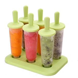 Union Source  Household Reusable Kitchen Accessories Summer Food Grade DIY  6 Piece Ice Pop Molds Maker